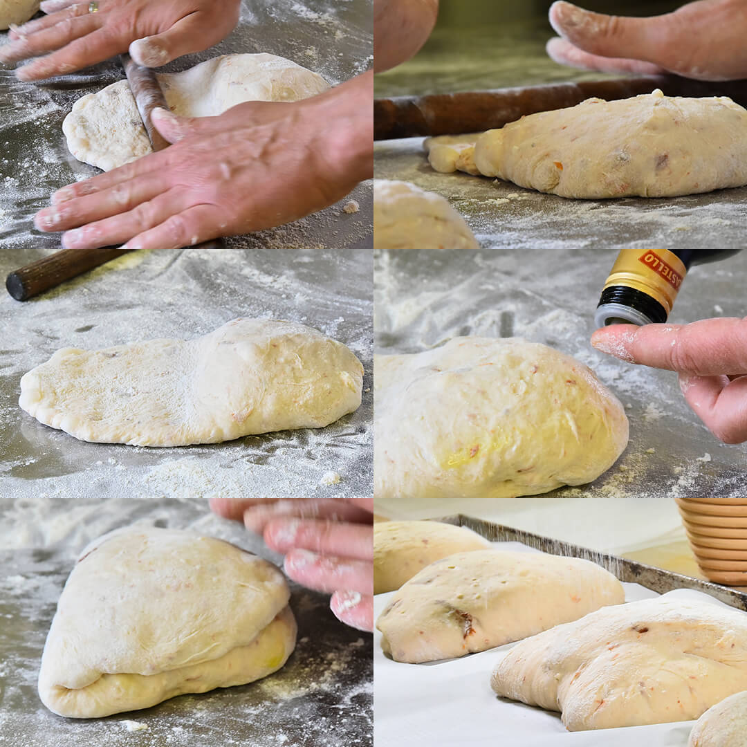 Paradicsomos-fetás kenyérke elkészítésének 2. lépése