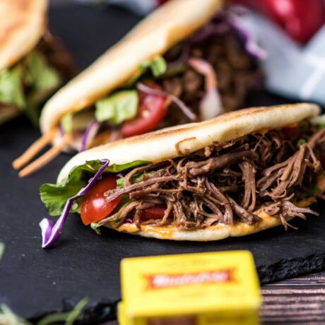 Tépett húsos taco